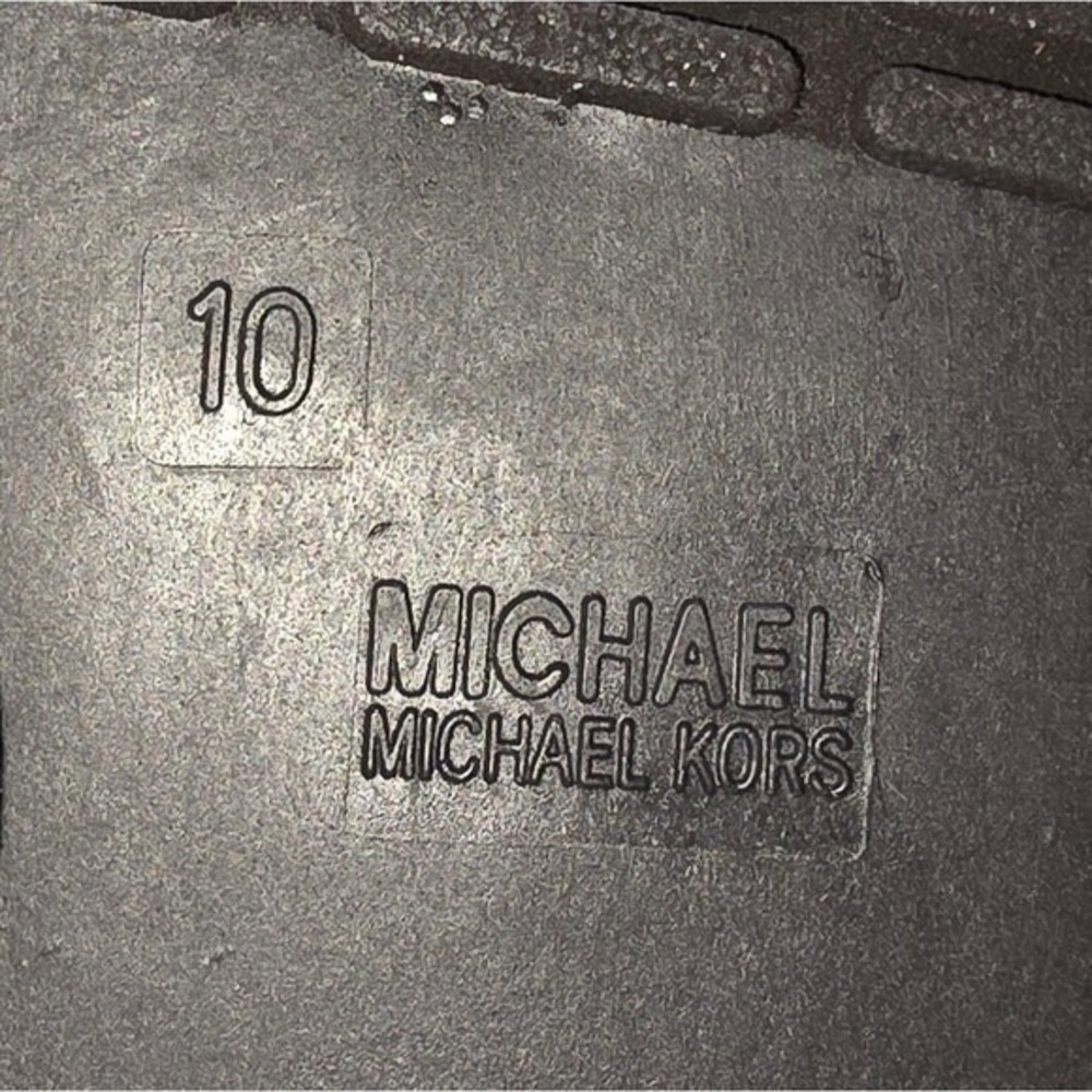 Michael Kors' Tavie‎ rain booties Black Lace Up Combat Boots Logo Pull Tab 7 New - Picture 16 of 16